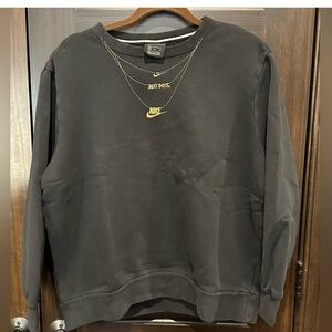 Nike Women's Black Sweatshirt with Gold Logo